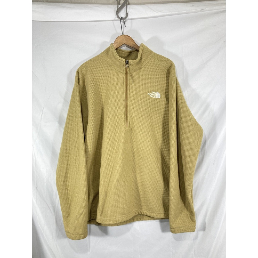 The North Face Fleece Pullover Men Size Large Gold 1/4 Zip Sweatshirt